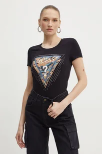 Guess t-shirt LEO damski kolor czarny W4YI15 J1314 - Koszulki sportowe damskie - miniaturka - grafika 1