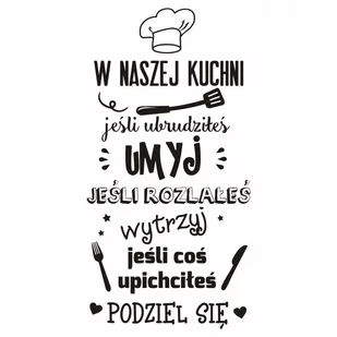 Napis na ścianę naklejka 100x50cm wybór koloru W naszej kuchni 275 - Naklejki na ścianę - miniaturka - grafika 1
