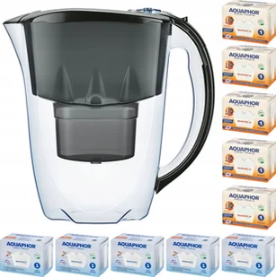 Dzbanek filtrujący Aquaphor Amethyst 2,8 l + 10 wkładów 5 + 5H, czarny - Dzbanki filtrujące - miniaturka - grafika 1