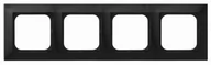 Klawisze i ramki - Ospel IMPRESJA Ramka poczwórna czarny metalik R-4Y/33 R-4Y/33 - miniaturka - grafika 1