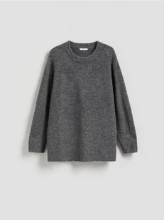 Reserved - Gładki sweter - szary - Swetry damskie - miniaturka - grafika 1