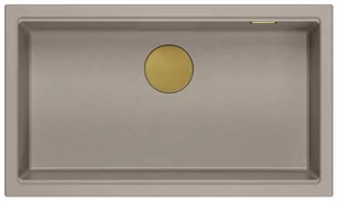 QUADRON Zlewozmywak (76x44) DASH 110 szarobeżowy, elementy złote HQD7644U4_PVDG1_U - Zlewozmywaki - miniaturka - grafika 1
