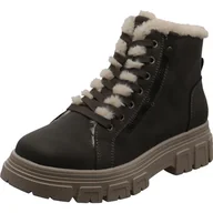 Kozaki damskie - TOM TAILOR Damskie 6390890004 modne kozaki, antracyt, 38 EU - miniaturka - grafika 1