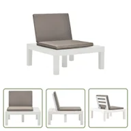 Fotele i krzesła ogrodowe - The Living Store Siedzisko ogrodowe z poduszką - plastik - białe - Siedzisko Ogrodowe - miniaturka - grafika 1