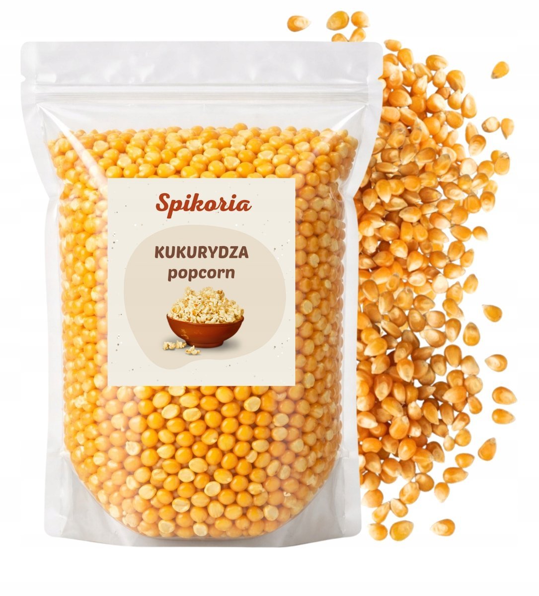 KUKURYDZA POPCORN 1kg Ziarno do prażenia bez soli naturalna jakość Spikoria