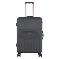Walizki - Średnia walizka podróżna na kółkach exclusive 24" - czarna Semi Line - miniaturka - grafika 1