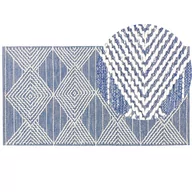 Dywany - Dywan Wełniany 80 X 150 Cm Beżowo-niebieski Datca - miniaturka - grafika 1