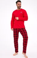 Piżamy męskie - Świąteczna bawełniana piżama męska 124/305, Kolor czerwony-wzór, Rozmiar 2XL, Cornette - Primodo.com - miniaturka - grafika 1
