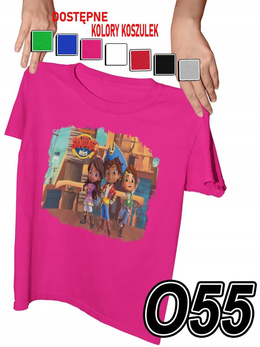 Koszulka Dziecięca Z Nadrukiem Santiago Pirat Różne Wzory - M 134-140
