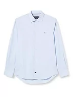 Sukienki - Tommy Hilfiger Męska sukienka koszulowa CL Stretch Mini Gingham RF, jasnoniebieska/biała, 17, Jasnoniebieski/biały - miniaturka - grafika 1