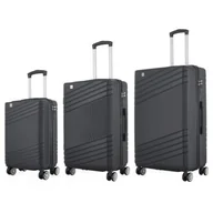 Walizki - Zestaw walizek SEMI LINE T5789-0 Czarny - miniaturka - grafika 1