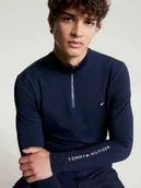 Koszulki jeździeckie - Tommy Hilfiger Equestrian Koszulka męska ZIP THERMO SHIRT 1/4 - desert sky - miniaturka - grafika 1