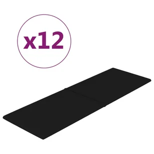 Panele ścienne, 12 szt., czarne, 90x30 cm, tkanina, 3,24 m² - Panele ścienne i boazeria - miniaturka - grafika 3