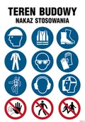 Tablice BHP - OI010 TEREN BUDOWY, NAZAZ STOSOWANIA - PIKTOGRAMY, FN - FOLIA SAMOPRZYLEPNA; (700X1050MM) - miniaturka - grafika 1