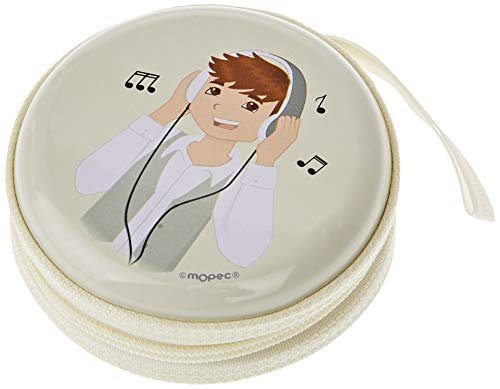 Mopec portfel dla chłopców z muzyką, z zamkiem błyskawicznym, średnica 7 cm, 4 sztuki, kość słoniowa, rozmiar uniwersalny, 4 sztuki