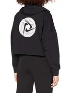 Bluzy damskie - Nike Damska bluza W Nk Icnclsh Dry Flc Pt Tp Gd czarny/(biały) M - miniaturka - grafika 1