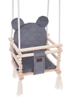 Huśtawki - Dziecięca huśtawka z poduszką w kolorze stalowym P7-D22 - miniaturka - grafika 1