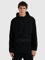 Bluzy męskie - 4F Polar z kapturem regular męski - czarny XXL - miniaturka - grafika 1