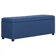 Ławki do przedpokoju - vidaXL Ławka ze schowkiem, 116 cm, niebieska, poliester vidaXL - miniaturka - grafika 1