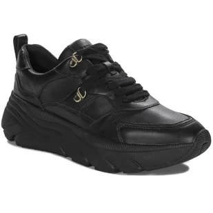 Geox Sneakersy damskie skórzane na platformie czarne-39 - Sneakersy damskie - miniaturka - grafika 1