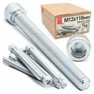 Śruby i nakrętki - Śruba imbusowa M12x110 z łbem walcowym DIN912 kl. 8.8 ampulowa ocynk 1kg - miniaturka - grafika 1