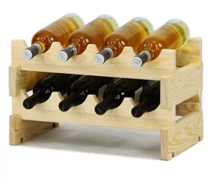Stojak na wina Regał na wino drewniany modułowy RW10 04x02 Naturalny Surowy Drewno sosnowe ilość butelek 4 RW10_04X02_NNK1 / Wamar-Sosenka - Stojaki na wino - miniaturka - grafika 1