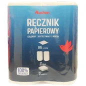 Ręczniki papierowe - Auchan - Ręcznik papierowy 3 warstwowy mocny 96 listków - miniaturka - grafika 1