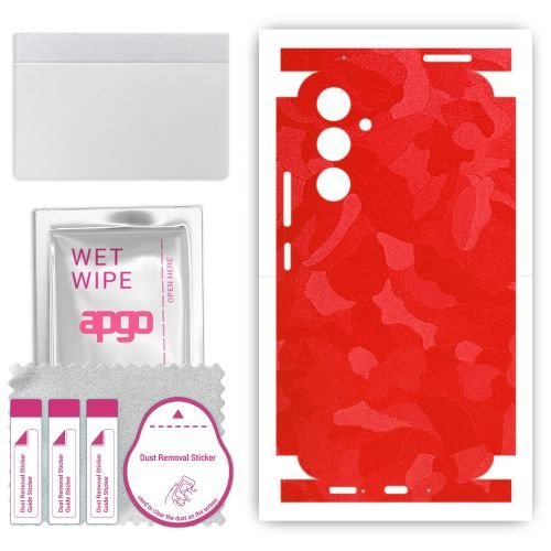 folia naklejka skórka strukturalna na TYŁ+BOKI do Samsung Galaxy A54 - Moro Camo Czerwony - apgo SKINS