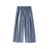 Spodnie sportowe damskie - Silva - Srebrne denimowe spodnie - miniaturka - grafika 1