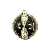 Bombki - Bombka szklana zdobiona czarna 10 cm - miniaturka - grafika 1