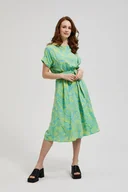 Sukienki - Sukienka z wiązaniem w talii turkusowa - MOODO - miniaturka - grafika 1