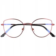 Okulary korekcyjne, oprawki, szkła - Okulary Kocie Oczy z filtrem światła niebieskiego do komputera zerówki 2530-4 - miniaturka - grafika 1