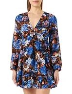 Sukienki - ONLY Women's ONLELLIE LS dekolt w serek WVN sukienka, czarna/szczegóły: AOP, XS - miniaturka - grafika 1