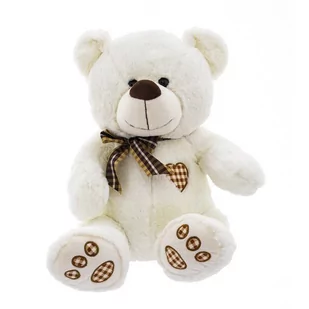 Euro Baby ZABAWKI Miś pluszowy siedzący 40 cm biały EBM0016-40W - Maskotki i pluszaki - miniaturka - grafika 1