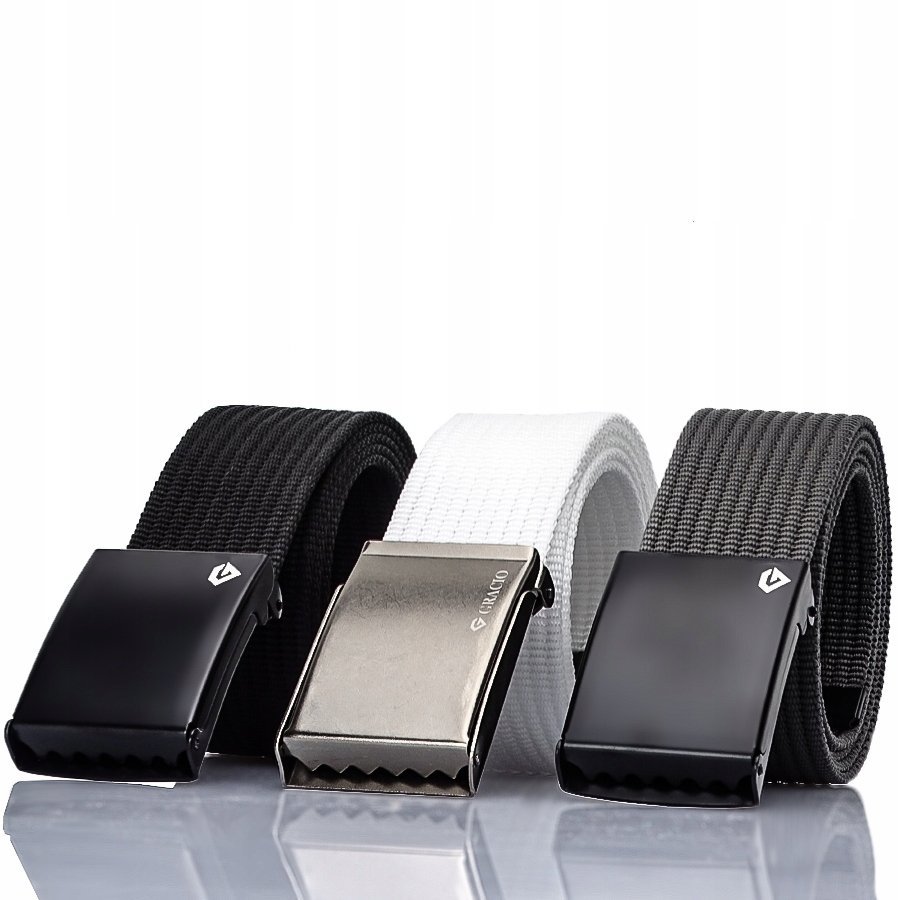 3x męski PASEK biały czarny STALOWY Gracio ZESTAW