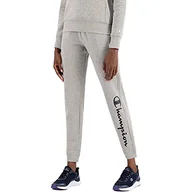 Spodnie damskie - Champion Legacy American Classics Fleece Big Logo Rib Cuff Damskie spodnie sportowe, Grigio Melange Chiaro, XL - miniaturka - grafika 1
