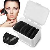 Gąbeczki do makijażu - Puszek trójkątny do pudru Clavier, czarny 6szt. - miniaturka - grafika 1