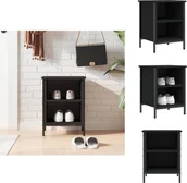 Szafki na buty - vidaXL Stojak na buty czarny 38x35x50 cm materiał drewnopochodny - Stojaki i szafki na buty - miniaturka - grafika 1