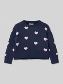 Swetry dla dziewczynek - Sweter z dzianiny z prążkowanymi wykończeniami model ‘ODESSA’ - miniaturka - grafika 1