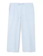 Spodnie damskie - Seidensticker Damskie spodnie lniane Regular Fit, Jasnoniebieski, 62 - miniaturka - grafika 1