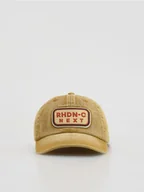 Czapki damskie - Reserved - Bawełniana czapka z daszkiem - brązowy - miniaturka - grafika 1