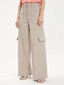 Spodnie damskie - Boss Spodnie materiałowe Teneria 50512874 Écru Straight Fit - miniaturka - grafika 1