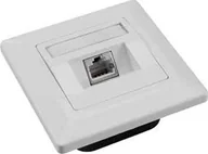 Pozostałe akcesoria sieciowe - Solarix Gniazdko Solarix CAT6 STP 1 x RJ45 pod tynk białe 23100098 - miniaturka - grafika 1