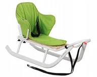 Sanki i ślizgacze - MOCNE SANKI JEE BIAŁE OPARCIE Materac ZIEL dla dzieci Polskie Solidne Metal - miniaturka - grafika 1