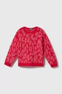 Swetry dla dziewczynek - United Colors of Benetton sweter z domieszką wełny dziecięcy kolor różowy lekki - miniaturka - grafika 1