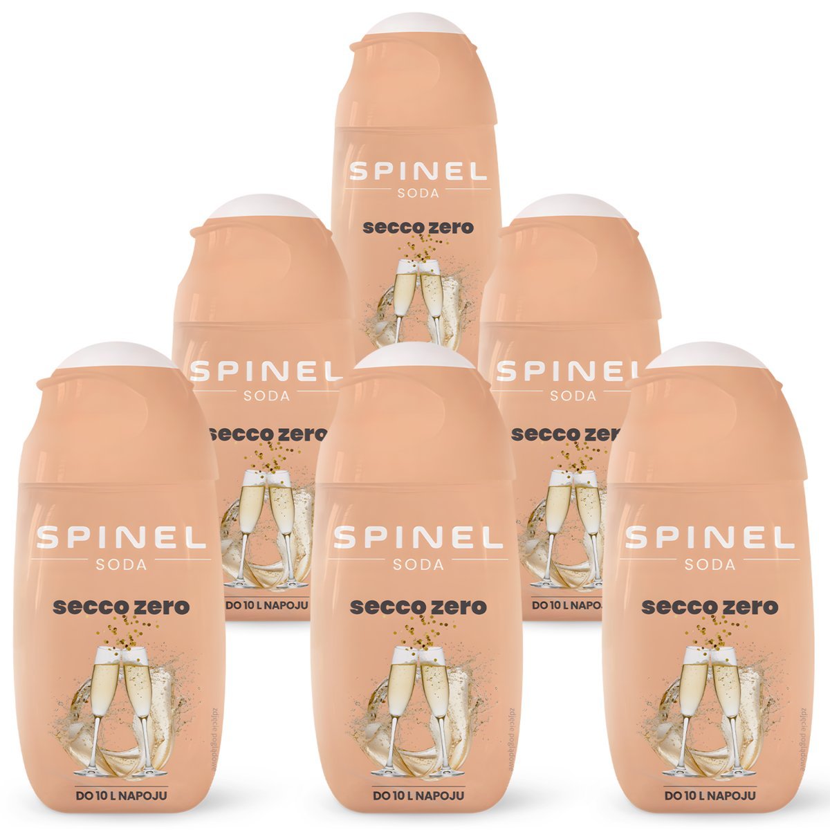 6x SYROP SPINEL SODA SECCO BEZALKOHOLOWY DO SATURATORA KONCENTRAT DO 10L