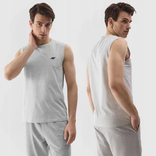T-SHIRT 4F KOSZULKA MĘSKA BEZ RĘKAWÓW TOP TANK BAWEŁNIANA SPORTOWA SS24 - Koszulki męskie - miniaturka - grafika 1