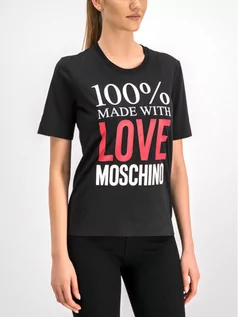 Koszulki i topy damskie - Love Moschino T-Shirt W4F151IM3517 Czarny Regular Fit - grafika 1