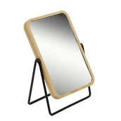 Lusterka do makijażu - Lusterko do makijażu w bambusowej ramie, powiększające, obrotowe - miniaturka - grafika 1