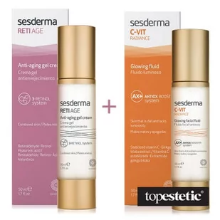 Sesderma Reti Age Anti-Aging Gel Cream + C-VIT Radiance ZESTAW Krem-żel przeciwstarzeniowy 50 ml + Krem rozświetlający 50 ml - Zestawy kosmetyków damskich - miniaturka - grafika 1